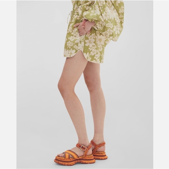 Alemais Leisa Floral Cotton Wide-Leg Shorts UK 4/US 0 NWT - Picture 1 of 11
